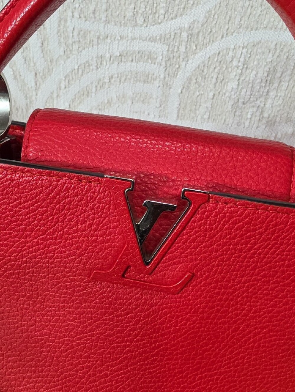 Louis Vuitton Red Capucines BB Leather Top-Handle Satchel with Strap - Picture 10 of 13